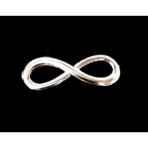 Metallimaskotti/riipus/linkki "infinity" hopeanvärinen 24x8 mm