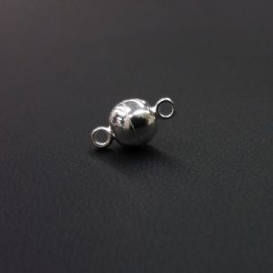 Magneettilukko sileä pyöreä pallo 11,5x6 mm hopeoitu 1 kpl