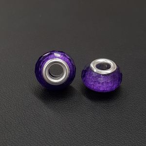 Isoreikäinen helmi resiini kirkas/violetti 14x9 mm