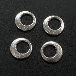 Metallimaskotti 12x2 mm rengas 8 mm aukolla hopeanvärinen 4 kpl