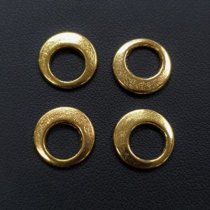 Metallimaskotti 12x2 mm rengas 8 mm aukolla kullanvärinen 4 kpl