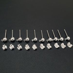 Korvakorutappi 4 mm pallo silmukalla hopeoitu 5 pr