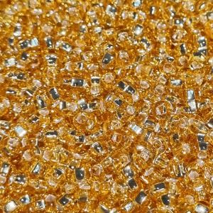 Siemenhelmi 8/0 Tsekki hopeasisus vaalea kulta 10 g