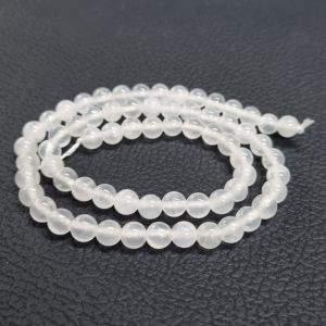 Tukkuerä kivihelmi pyöreä 6 mm seleniitti n. 39 cm nauha