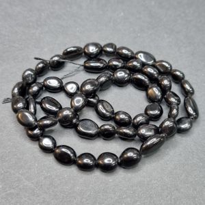 Tukkuerä kivihelmi pikkunugetti musta onyx (V) n. 36-39 cm nauha