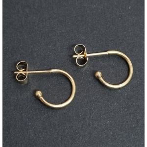 Korvakorutappi/puolikaari 24k kullattu 12,5 x 1,1 mm 1 pr