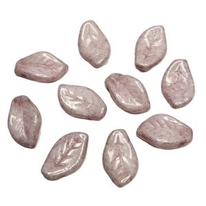 Lehti aaltoileva 14x9 mm opaakki lysteri vanha roosa 10 kpl