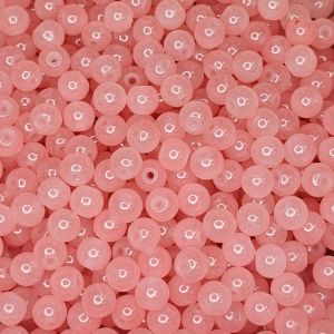 Pyöreä lasihelmi läpikuultava pintaväri n. 6 mm vaalea koralli 25 kpl