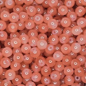 Pyöreä lasihelmi läpikuultava pintaväri n. 8 mm koralli 25 kpl
