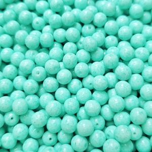 Pyöreä lasihelmi Tsekki opaakki pintaväri vihreä aqua 6 mm 30 kpl