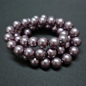 Pyöreä lasihelmi Tsekki helmiäinen malva 10 mm nauhassa