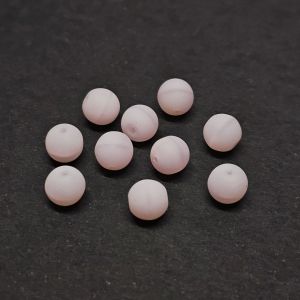 Pyöreä lasihelmi opaakki matta vaalea pinkki/harmaa 6 mm 10 kpl