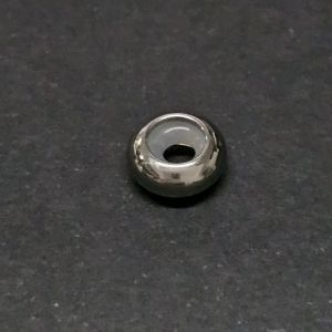 Metallihelmi stoppihelmi rondelli 10x4,5 mm saumaton 201 teräs/silikonisisus 1 kpl