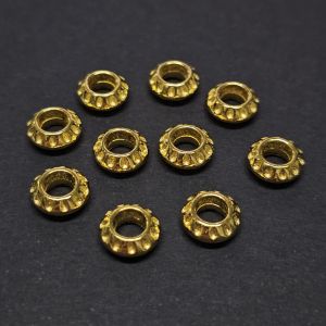 Metallihelmi isoreikäinen kuviorengas kullanvärinen 4x10 mm 10 kpl