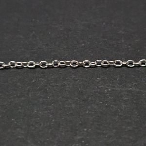 Ovaali kaapeliketju 2x1,5 mm hopeoitu 10 cm