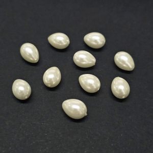 Pisarahelmi 9x7 mm helmiäinen valkoinen 10 kpl