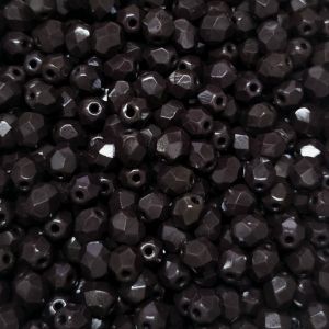 Särmikäs lasihelmi opaakki mustanruskea 6 mm 30 kpl