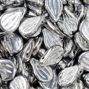 Pisarahelmi urakuvioitu pip 9x14 mm metallihohto hopea 6 kpl