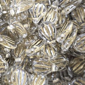 Pisarahelmi urakuvioitu pip 9x14 mm kirkas / kulta 6 kpl