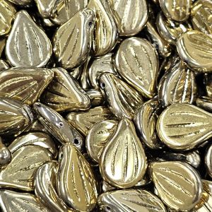 Pisarahelmi urakuvioitu pip 9x14 mm metallihohto kulta 6 kpl