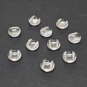 Litteä pyöreä kaksireikäinen lasihelmi 8 mm kirkas 10 kpl