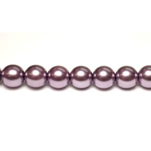 Pyöreä lasihelmi Tsekki helmiäinen Mauve 8 mm mininauhassa