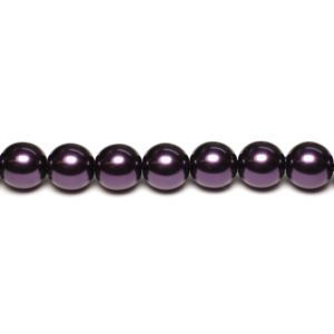 Pyöreä lasihelmi Tsekki helmiäinen Dark Plum 8 mm mininauhassa