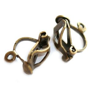 Korvakoruklipsit 13 mm lenkillä antiikkimessinginväri 1 pr