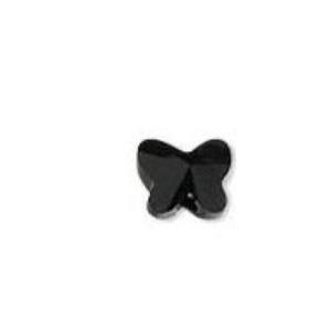 Swarovski kristalliperhonen 6 mm jet 1 kpl