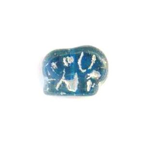 Pieni norsu kirkas tumma capri/hopea n. 9,5 x 12,5 mm 1 kpl