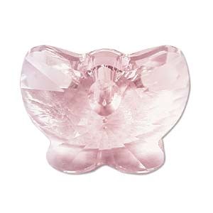Swarovskin kristalli perhosriipus KI vaalea rose 18 mm