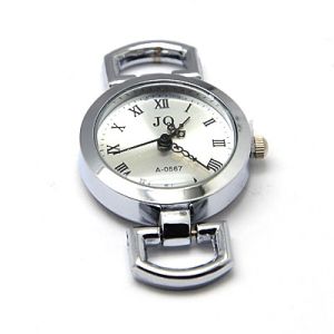 Kellotaulu "classic" platinanvärinen pyöreä kiinteät silmukat 25x47 mm