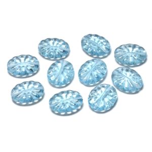 Ovaalihelmi 13,5x10,8 mm kirkas aqua uurrekuvio 10 kpl