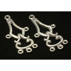 Korupohja art deco 35x16 mm 925 sterlinghopeaa 2 kpl