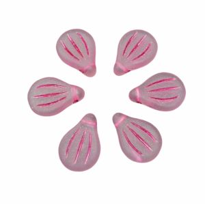 Pisarahelmi urakuvioitu pip 9x14 mm matta roosa / fuksia 6 kpl