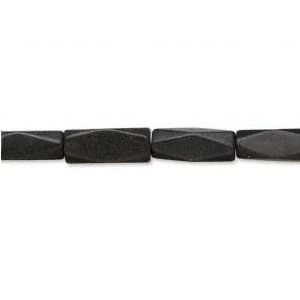Kivihelmi särmäleikattu palkki n. 20-30x8-12 mm black stone n. 38 cm nauhassa