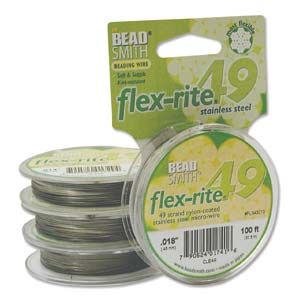 Flexrite 0.45 mm 49-kierrettä koruvaijeri puola harmaa 9 m