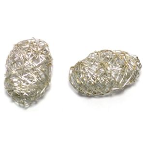 Metallilankahelmi litteä ovaali 25-30 mm hopeanvärinen 1 kpl