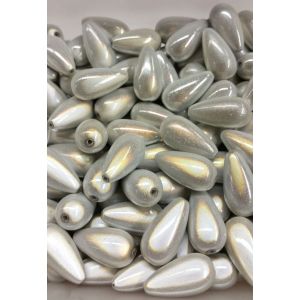 Akryylihelmi heijastava pisara 23x12 mm hopea 1 kpl