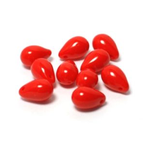 Pisarahelmi 9x6 mm opaakki punainen 10 kpl