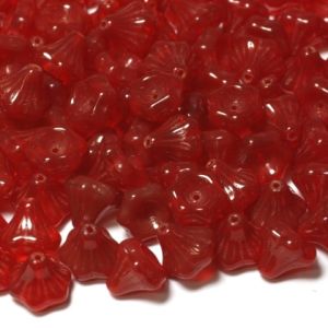 Tukkuerä kukka 9x10mm nuppu kirkas/opaali rubiini 100g