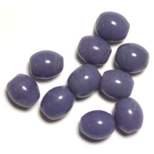 Lamppuhelmi soikea n. 10x8 mm opaalisinilila 10 kpl