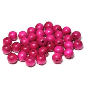 Puuhelmi Detoa pyöreä 10 mm pinkki n. 35 kpl