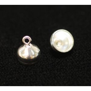 Nauhanpääte liimattava matala kuppi 7x6 mm hopeoitu 2 kpl