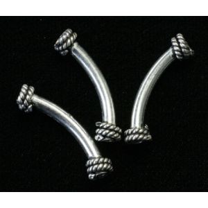 Metallihelmi kaareva balistyle-putki 23x2.3 mm antiikkihopeanvärinen 3 kpl