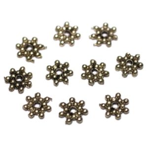 Metallihelmi lumihiutale 9x1,5 mm antiikkihopeanvärinen litteä mm 10 kpl