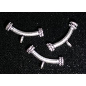 Riipushelmi metallia kaareva balistyle-putki 21x2.3 mm antiikkihopeanväri 3 kpl