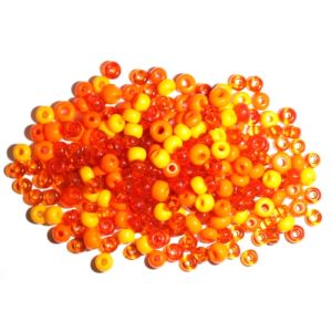 Sekoitus isot siemenhelmet 5/0 - 32 oranssit 50g