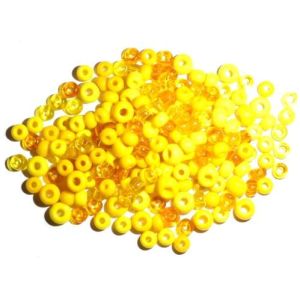 Sekoitus isot siemenhelmet 5/0 - 32 keltaiset 50g