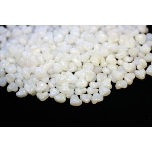 Tukkuerä kulmikas sydän 6x7 mm opaali valkoinen 100g